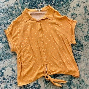 Bleuh Ciel Orange Polka Dot Blouse
